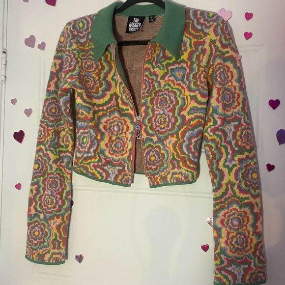 The ragged priest flower hippie cropped zip up - Picture 5 of 10